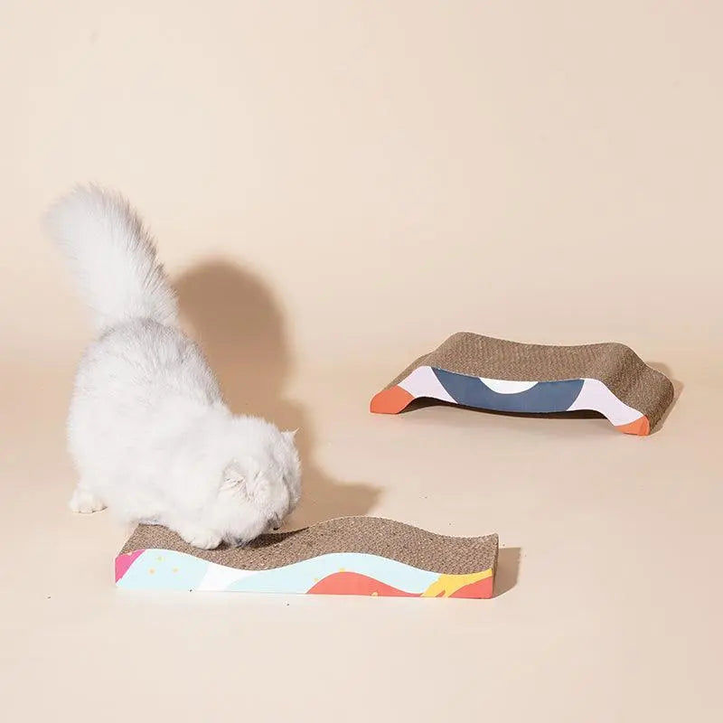 Memphis Cat Scratching Boards - Vibrant & Durable Corrugated Cardboard Scratcher for Cats